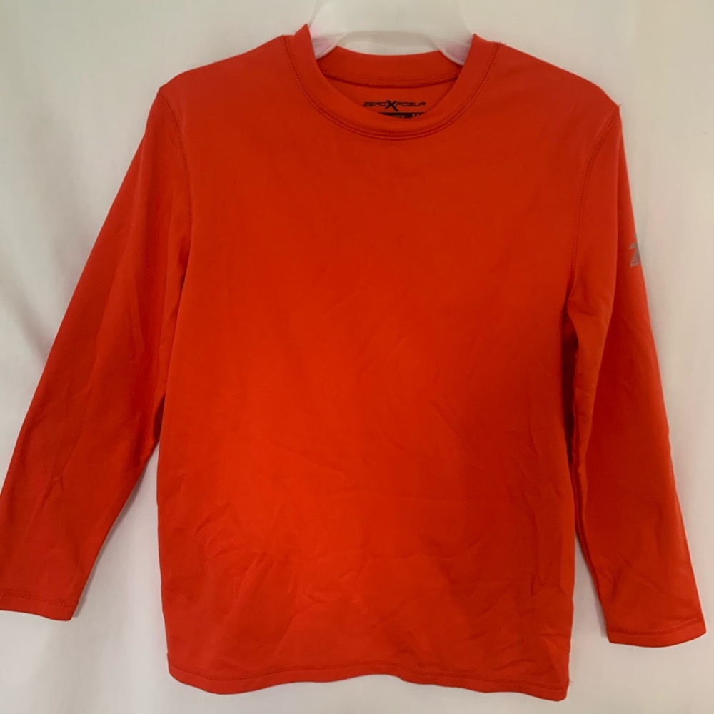 Boys Orange “DRI-TECH” Long Sleeve Sport Shirt